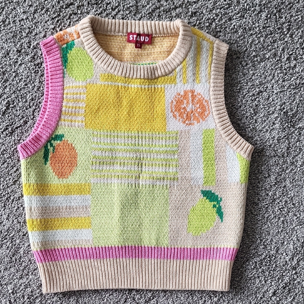 Staud Colorful Knit Sweater Vest